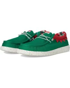 Hey Dude Wally Holiday Elf Green/Red | Loafers